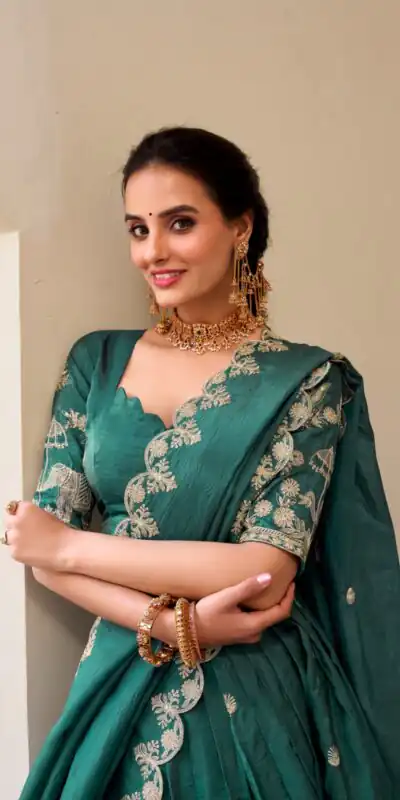 Teal Gold Crush Sequins Embroidery Work Lehenga Choli | Lehenga, Bollywood Lehenga, Creative Lehenga, Designer Lehenga, Embroidered Lehenga, Party Wear Lehenga