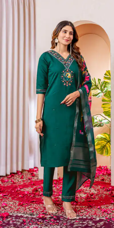 Teal Green Marina Silk Embroider Work Salwar Suit | Jump Suits, Salwar suit, Casual Suits, Creative suits, Designer Suits, Palazzo Suits, Party Wear Suits, Patiala Suits, Straight Suits