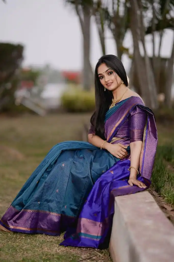 Teal Lichi Silk Jacquard Border Saree | Sarees, Bollywood Sarees, Creative Sarees, Designer Sarees, Embroidered Sarees, Ethnic Saree, Modern Digital sarees, Party Wear Sarees
