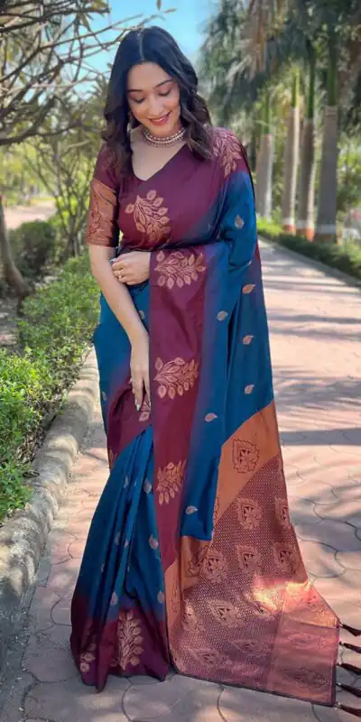 Teal Lichi Silk Jacquard Saree | Sarees, Bollywood Sarees, Creative Sarees, Designer Sarees, Embroidered Sarees, Ethnic Saree, Modern Digital sarees, Party Wear Sarees