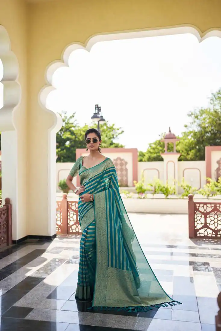 Teal Lichi Silk Lace Border Work Saree | Sarees, Bollywood Sarees, Creative Sarees, Designer Sarees, Embroidered Sarees, Ethnic Saree, Modern Digital sarees, Party Wear Sarees