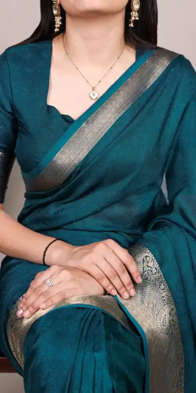 Teal Mass Mello Zari Work Saree | Sarees, Bollywood Sarees, Creative Sarees, Designer Sarees, Embroidered Sarees, Ethnic Saree, Modern Digital sarees, Party Wear Sarees