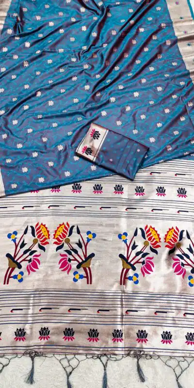 Teal Paithani Silk Lace Zari Work Saree | Sarees, Bollywood Sarees, Creative Sarees, Designer Sarees, Embroidered Sarees, Ethnic Saree, Modern Digital sarees, Party Wear Sarees