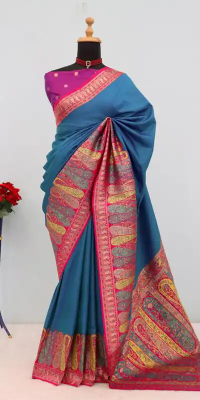 Teal Paithani Silk Woven Motifs Work Saree | Sarees, Bollywood Sarees, Creative Sarees, Designer Sarees, Embroidered Sarees, Ethnic Saree, Modern Digital sarees, Party Wear Sarees