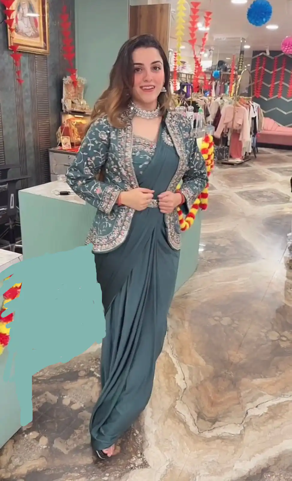 Teal Rangoli Silk Embroidery Work Saree | Sarees, Bollywood Sarees, Creative Sarees, Designer Sarees, Embroidered Sarees, Ethnic Saree, Modern Digital sarees, Party Wear Sarees