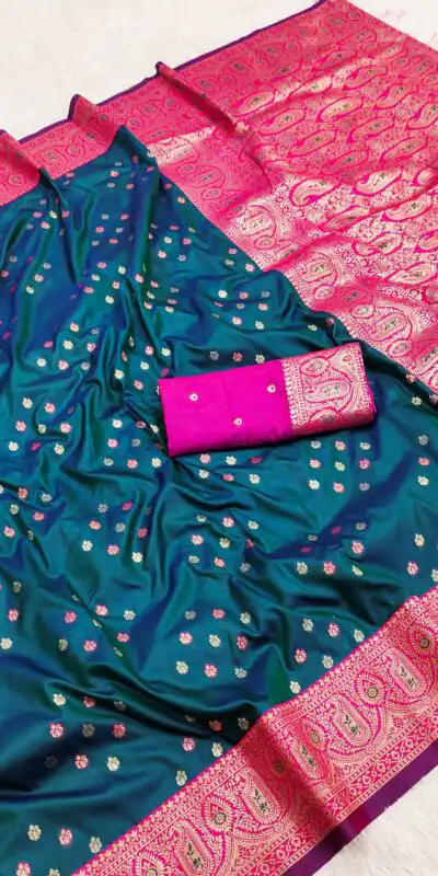 Teal Rich Banarasi Silk Zari Lace Work Saree | Sarees, Bollywood Sarees, Creative Sarees, Designer Sarees, Embroidered Sarees, Ethnic Saree, Modern Digital sarees, Party Wear Sarees