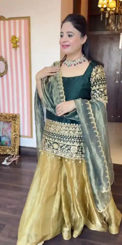 Teal Roman Silk Embroidery Work Salwar Suit | Jump Suits, Salwar suit, Casual Suits, Creative suits, Designer Suits, Palazzo Suits, Party Wear Suits, Patiala Suits, Straight Suits