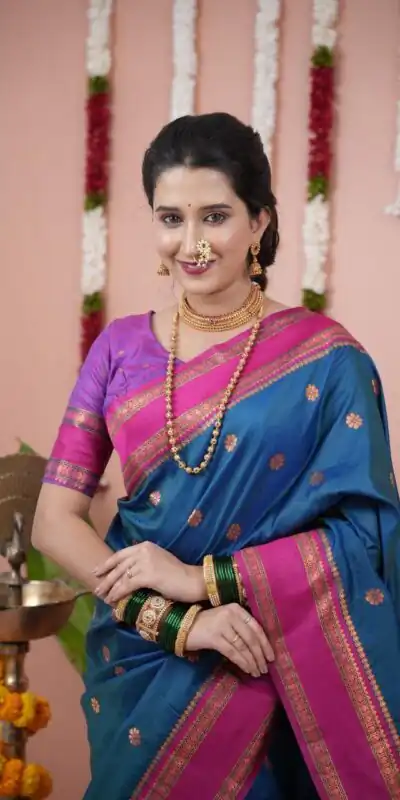 Teal Silk Paithni Weaving Zari Work Saree | Sarees, Bollywood Sarees, Creative Sarees, Designer Sarees, Embroidered Sarees, Ethnic Saree, Modern Digital sarees, Party Wear Sarees