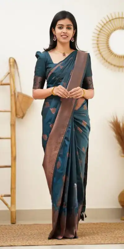 Teal Soft Lichi Silk Jacquard Rich Pallu Saree | Sarees, Bollywood Sarees, Creative Sarees, Designer Sarees, Embroidered Sarees, Ethnic Saree, Modern Digital sarees, Party Wear Sarees