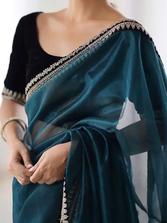 Teal Soft Twil Net Silk Embroidery Work Saree | Sarees, Bollywood Sarees, Creative Sarees, Designer Sarees, Embroidered Sarees, Ethnic Saree, Modern Digital sarees, Party Wear Sarees