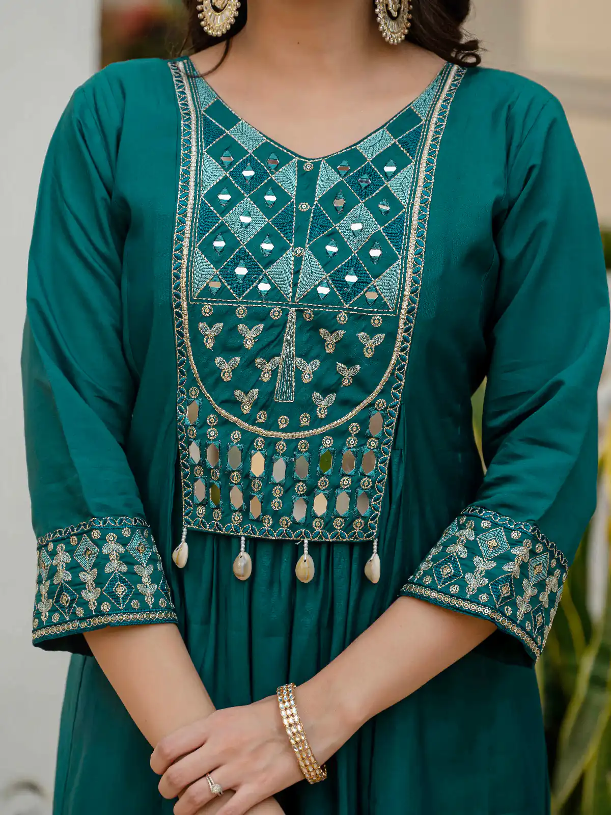 Teal Viscose Roman Silk Mirror Work Anarkali Suit | Anarkali Suits, Bollywood Anarkali, Creative-Anarkali, Designer Anarkali, Embroidered Anarkali, Party Wear Anarkali