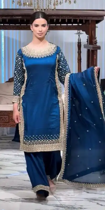 ZB 5056 Blue in Color Natural Crepe Embroidery Work Salwar Suit . Wedding, Party, Festive, Events, Get it for ₹2199. Delivery 4-6 Working Days. Shop now. | Jump Suits, Salwar suit, Casual Suits, Creative suits, Designer Suits, Palazzo Suits, Party Wear Suits, Patiala Suits, Straight Suits