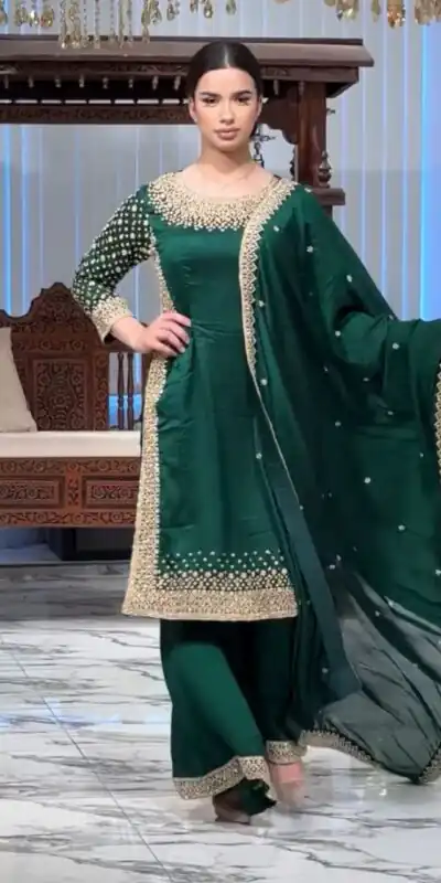 ZB 5056 Green in Color Natural Crepe Embroidery Work Salwar Suit . Wedding, Party, Festive, Events, Get it for ₹2199. Delivery 4-6 Working Days. Shop now. | Jump Suits, Salwar suit, Casual Suits, Creative suits, Designer Suits, Palazzo Suits, Party Wear Suits, Patiala Suits, Straight Suits