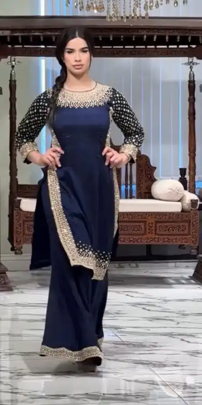 ZB 5056 Navy Blue in Natural Crepe Embroidery Work Salwar Suit . Wedding, Party, Festive, Events, Get it for ₹2199. Delivery 4-6 Working Days. Shop now. | Jump Suits, Salwar suit, Casual Suits, Creative suits, Designer Suits, Palazzo Suits, Party Wear Suits, Patiala Suits, Straight Suits