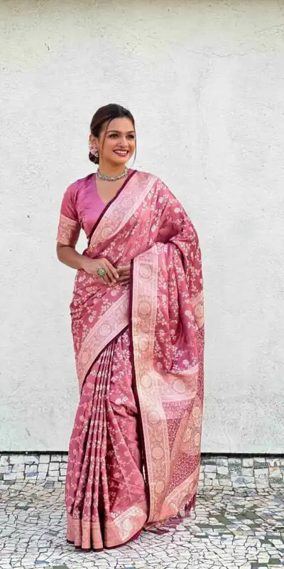 KPR 290 Peach in Soft Lichi Silk Jacquard Work Designer Work Saree . Exclusive Offer ₹1349. Delivery 4-6 Working Days. Shop now. | Sarees, Bollywood Sarees, Creative Sarees, Designer Sarees, Embroidered Sarees, Ethnic Saree, Modern Digital sarees, Party Wear Sarees