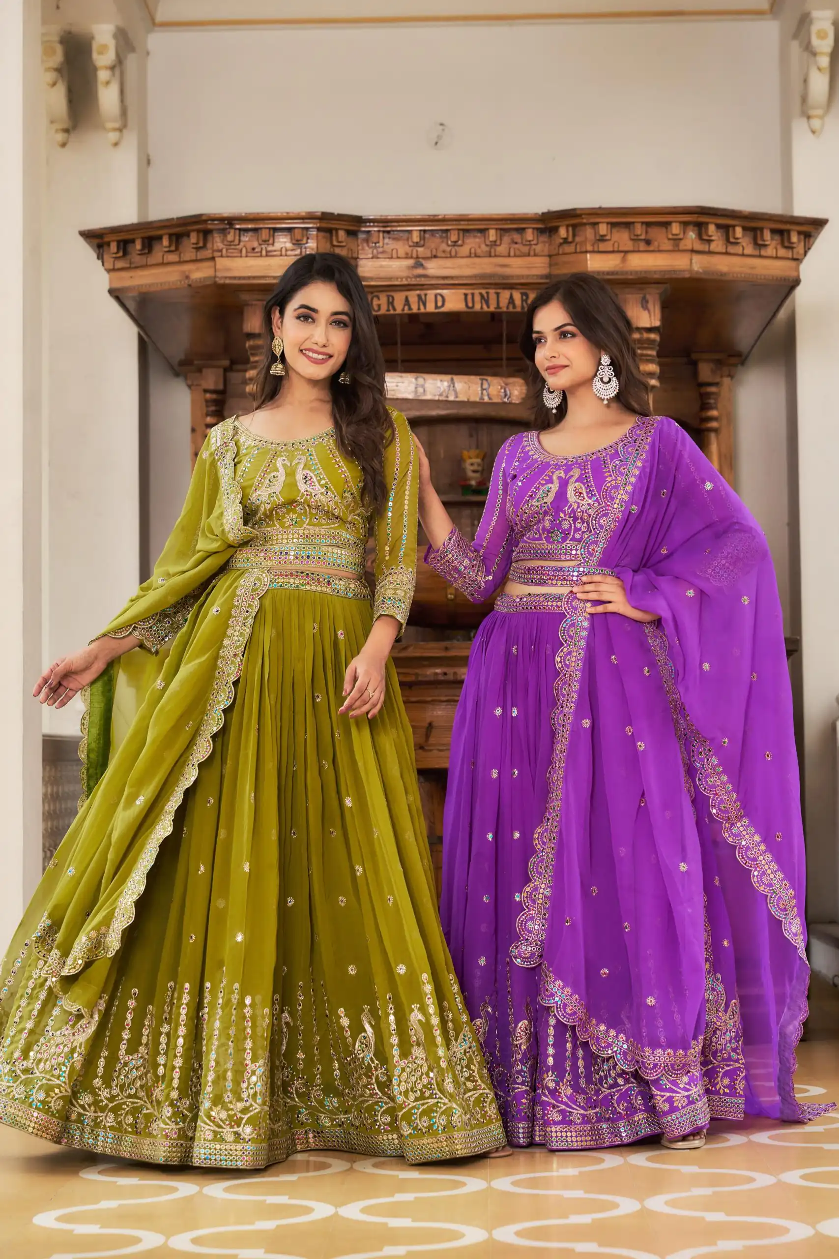 Violet Georgette Multi Sequence Work Lehenga Choli | Lehenga, Bollywood Lehenga, Creative Lehenga, Designer Lehenga, Embroidered Lehenga, Party Wear Lehenga