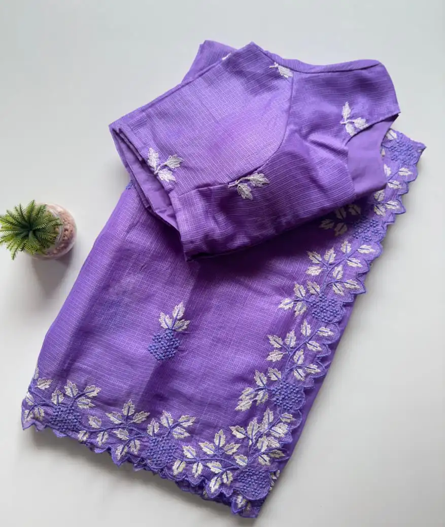 Violet Kota Doriya Thread Work Saree | Sarees, Bollywood Sarees, Creative Sarees, Designer Sarees, Embroidered Sarees, Ethnic Saree, Modern Digital sarees, Party Wear Sarees