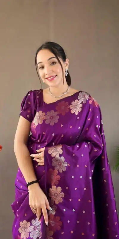 Violet Soft Litchi Silk Kubera Pattu Saree | Sarees, Bollywood Sarees, Creative Sarees, Designer Sarees, Embroidered Sarees, Ethnic Saree, Modern Digital sarees, Party Wear Sarees
