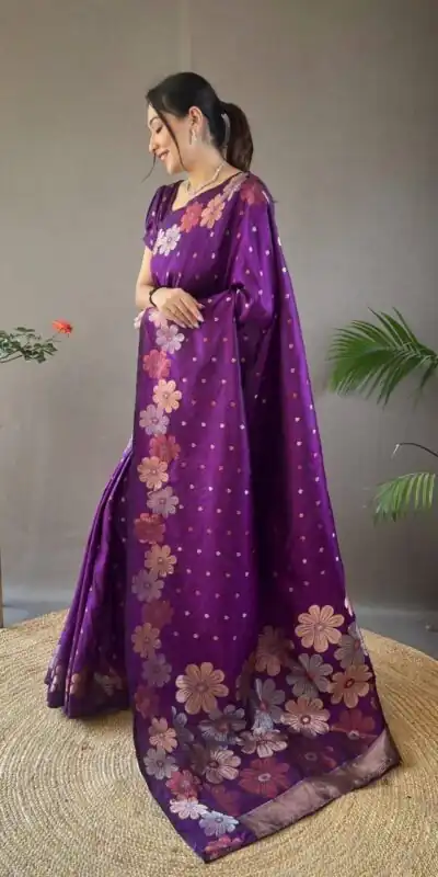 Violet Soft Litchi Silk Kubera Pattu Saree | Sarees, Bollywood Sarees, Creative Sarees, Designer Sarees, Embroidered Sarees, Ethnic Saree, Modern Digital sarees, Party Wear Sarees