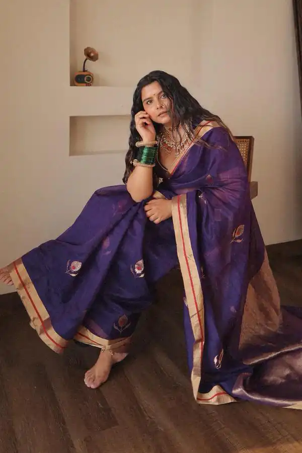 Violet Soft Silk Jacquard Work On All Over Saree | Sarees, Bollywood Sarees, Creative Sarees, Designer Sarees, Embroidered Sarees, Ethnic Saree, Modern Digital sarees, Party Wear Sarees