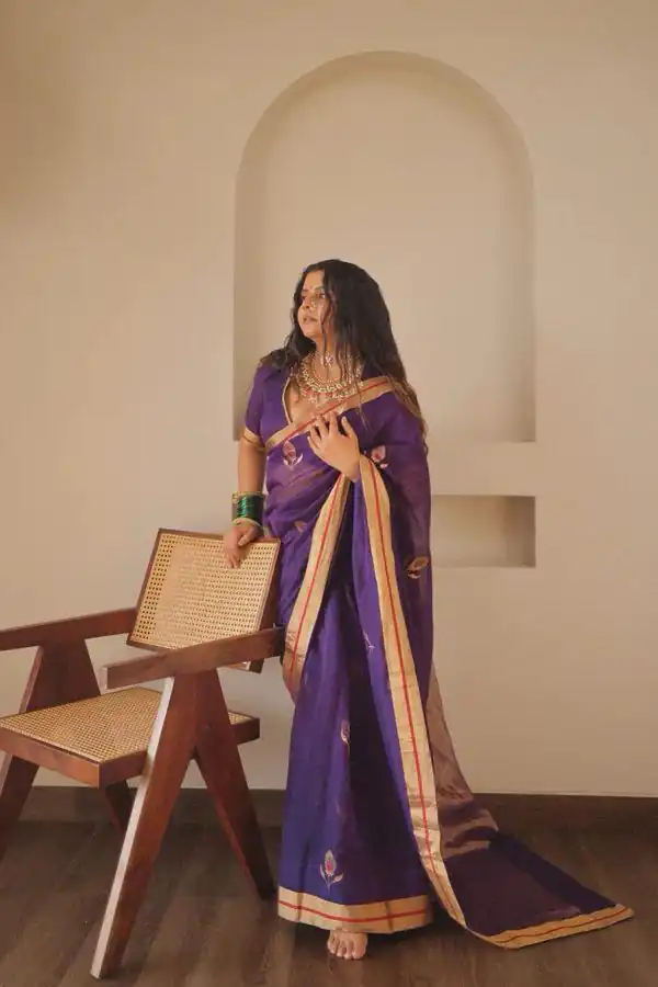 Violet Soft Silk Jacquard Work On All Over Saree | Sarees, Bollywood Sarees, Creative Sarees, Designer Sarees, Embroidered Sarees, Ethnic Saree, Modern Digital sarees, Party Wear Sarees