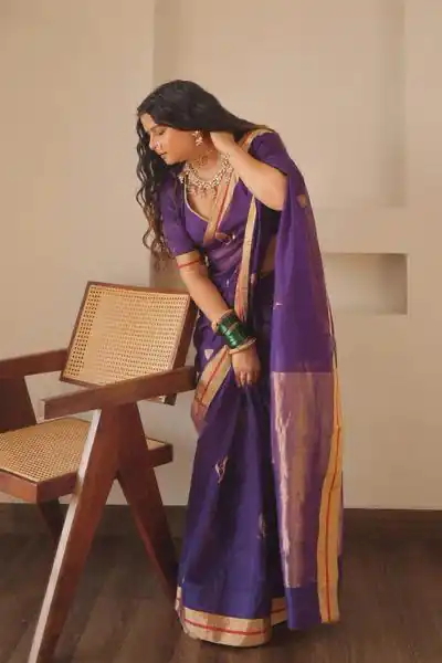 Violet Soft Silk Jacquard Work On All Over Saree | Sarees, Bollywood Sarees, Creative Sarees, Designer Sarees, Embroidered Sarees, Ethnic Saree, Modern Digital sarees, Party Wear Sarees