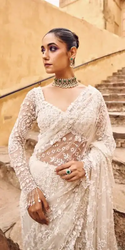 White Butterfly Net With Sequins Work Saree | Sarees, Bollywood Sarees, Creative Sarees, Designer Sarees, Embroidered Sarees, Ethnic Saree, Modern Digital sarees, Party Wear Sarees
