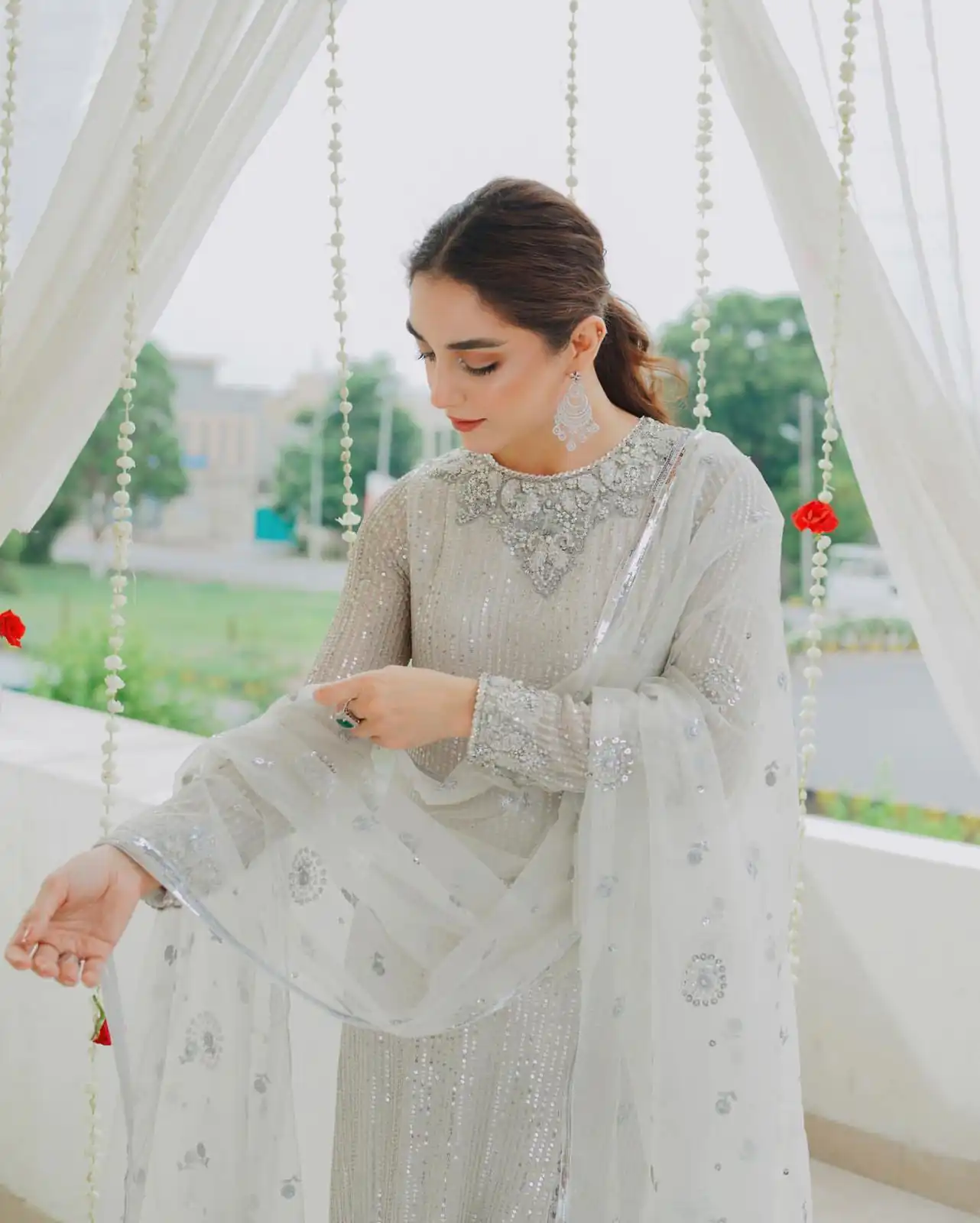 White Faux Georgette Embroidery Sequence Work Salwar Suit | Jump Suits, Salwar suit, Casual Suits, Creative suits, Designer Suits, Palazzo Suits, Party Wear Suits, Patiala Suits, Straight Suits