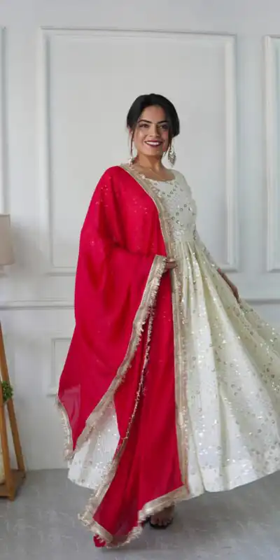 White Fox Georgette Heavy Embroidery Work Salwar Suit | Jump Suits, Salwar suit, Casual Suits, Creative suits, Designer Suits, Palazzo Suits, Party Wear Suits, Patiala Suits, Straight Suits