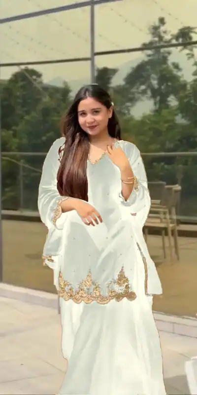 White Fox Georgette Lace Embroidery Work Salwar Suit | Jump Suits, Salwar suit, Casual Suits, Creative suits, Designer Suits, Palazzo Suits, Party Wear Suits, Patiala Suits, Straight Suits
