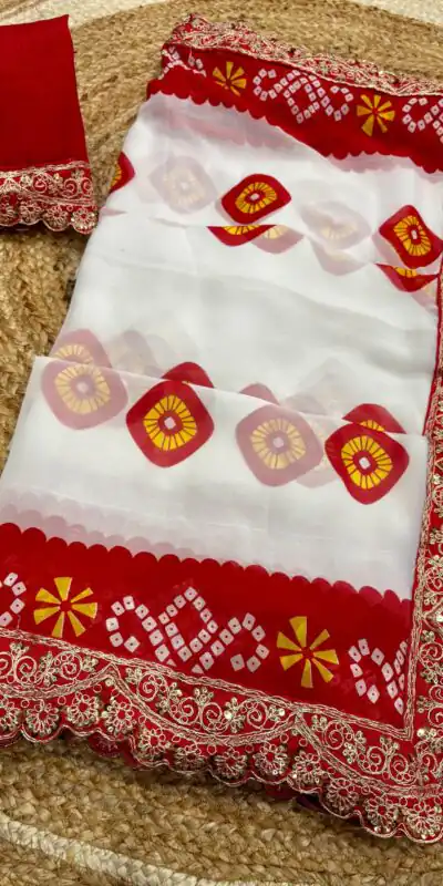White Georgette Codding Sequence Cutwork Lace Border Saree | Sarees, Bollywood Sarees, Creative Sarees, Designer Sarees, Embroidered Sarees, Ethnic Saree, Modern Digital sarees, Party Wear Sarees