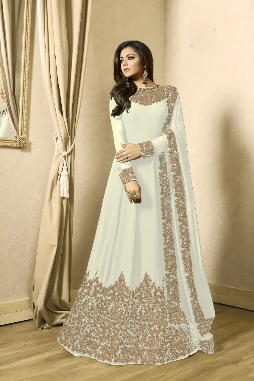 White Georgette Cording Sharara Suit | Jump Suits, Salwar suit, Casual Suits, Creative suits, Designer Suits, Palazzo Suits, Party Wear Suits, Patiala Suits, Straight Suits