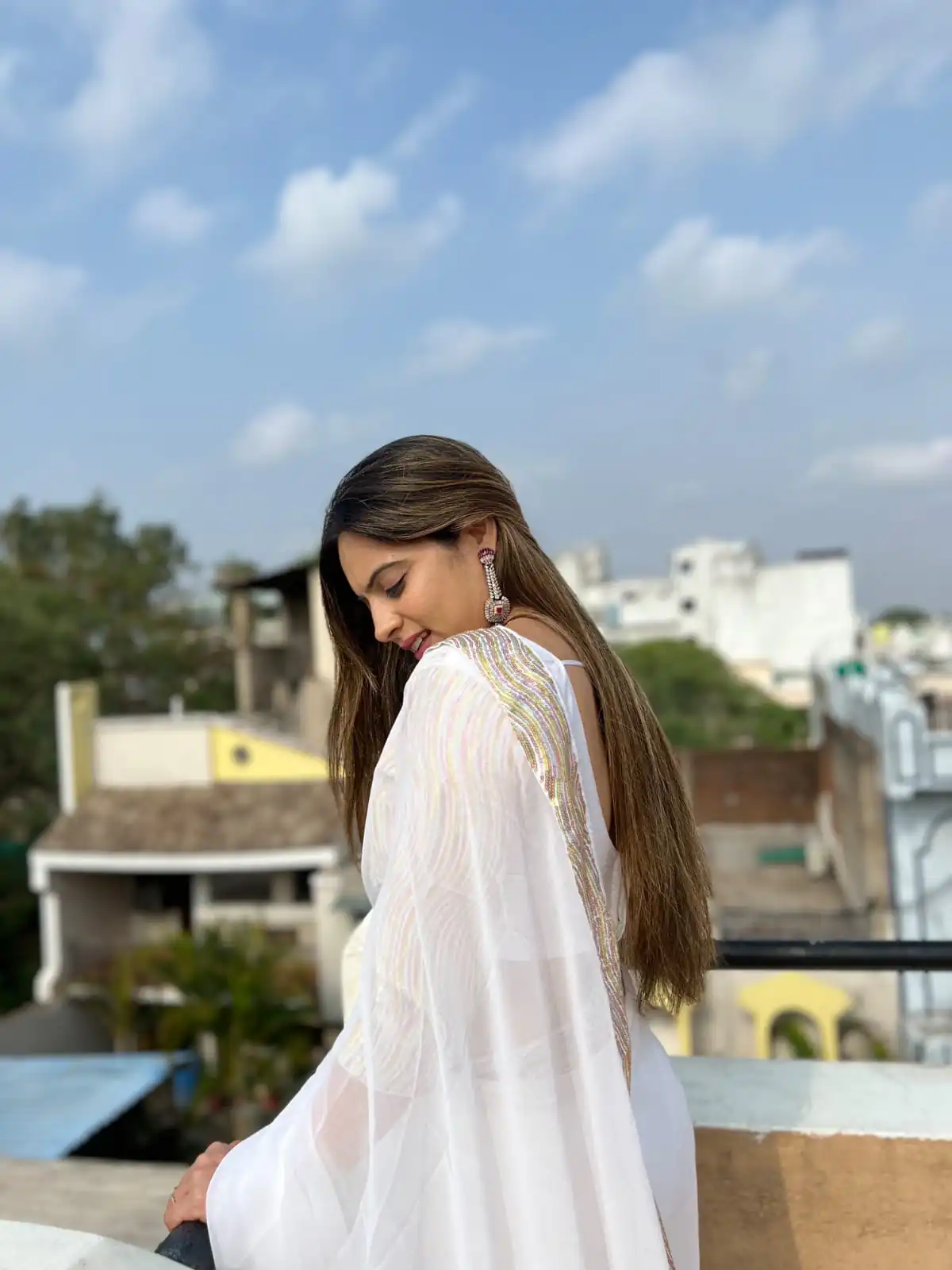 White Georgette Sequence Work Lace Saree | Sarees, Bollywood Sarees, Creative Sarees, Designer Sarees, Embroidered Sarees, Ethnic Saree, Modern Digital sarees, Party Wear Sarees