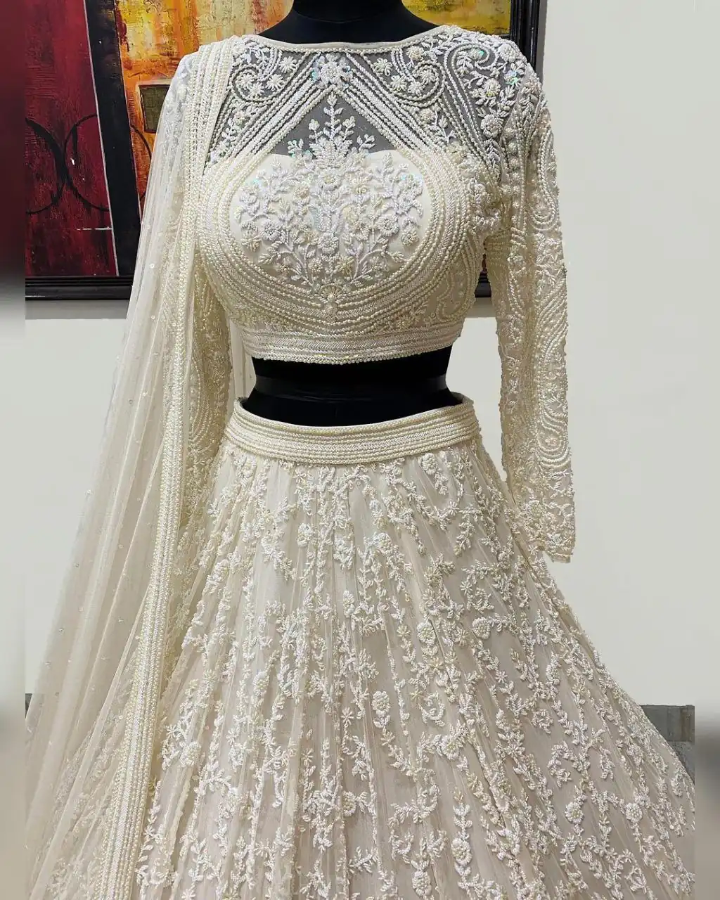 White Georgette with embroidery Lehenga Choli | Lehenga, Bollywood Lehenga, Creative Lehenga, Designer Lehenga, Embroidered Lehenga, Party Wear Lehenga