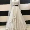 White Georgette with embroidery Lehenga Choli | Lehenga, Bollywood Lehenga, Creative Lehenga, Designer Lehenga, Embroidered Lehenga, Party Wear Lehenga