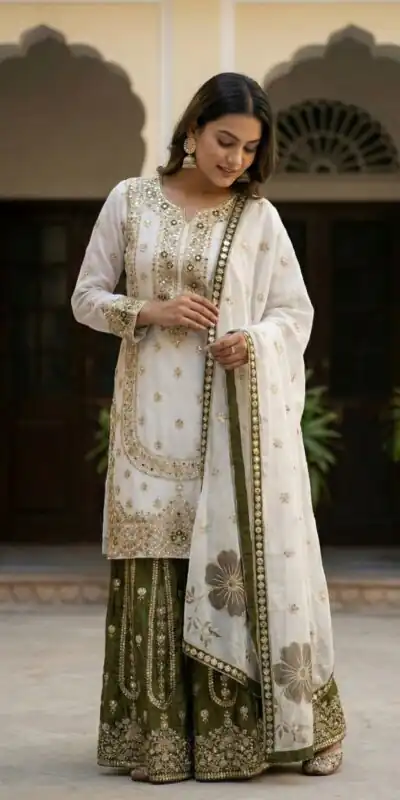 White Organza Silk Digital Print Embroidery Salwar Suit | Jump Suits, Salwar suit, Casual Suits, Creative suits, Designer Suits, Palazzo Suits, Party Wear Suits, Patiala Suits, Straight Suits