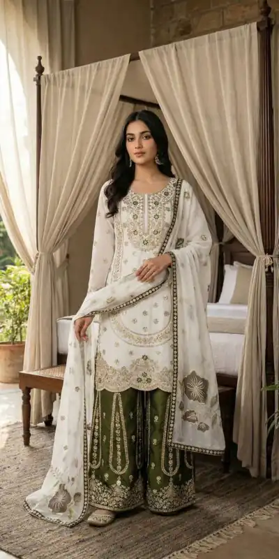 White Organza Silk Digital Print Embroidery Salwar Suit | Jump Suits, Salwar suit, Casual Suits, Creative suits, Designer Suits, Palazzo Suits, Party Wear Suits, Patiala Suits, Straight Suits