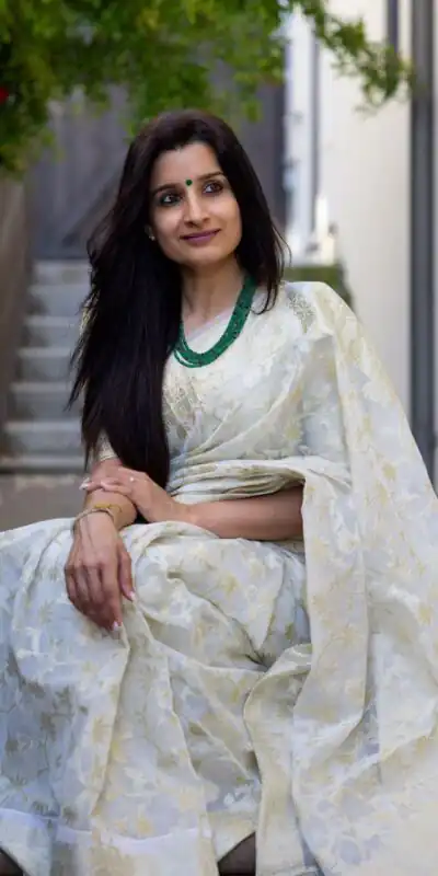 White Soft Lichi Silk Jacquard Saree | Sarees, Bollywood Sarees, Creative Sarees, Designer Sarees, Embroidered Sarees, Ethnic Saree, Modern Digital sarees, Party Wear Sarees