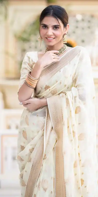 White Soft Lichi Silk Jacquard Work Saree | Sarees, Bollywood Sarees, Creative Sarees, Designer Sarees, Embroidered Sarees, Ethnic Saree, Modern Digital sarees, Party Wear Sarees