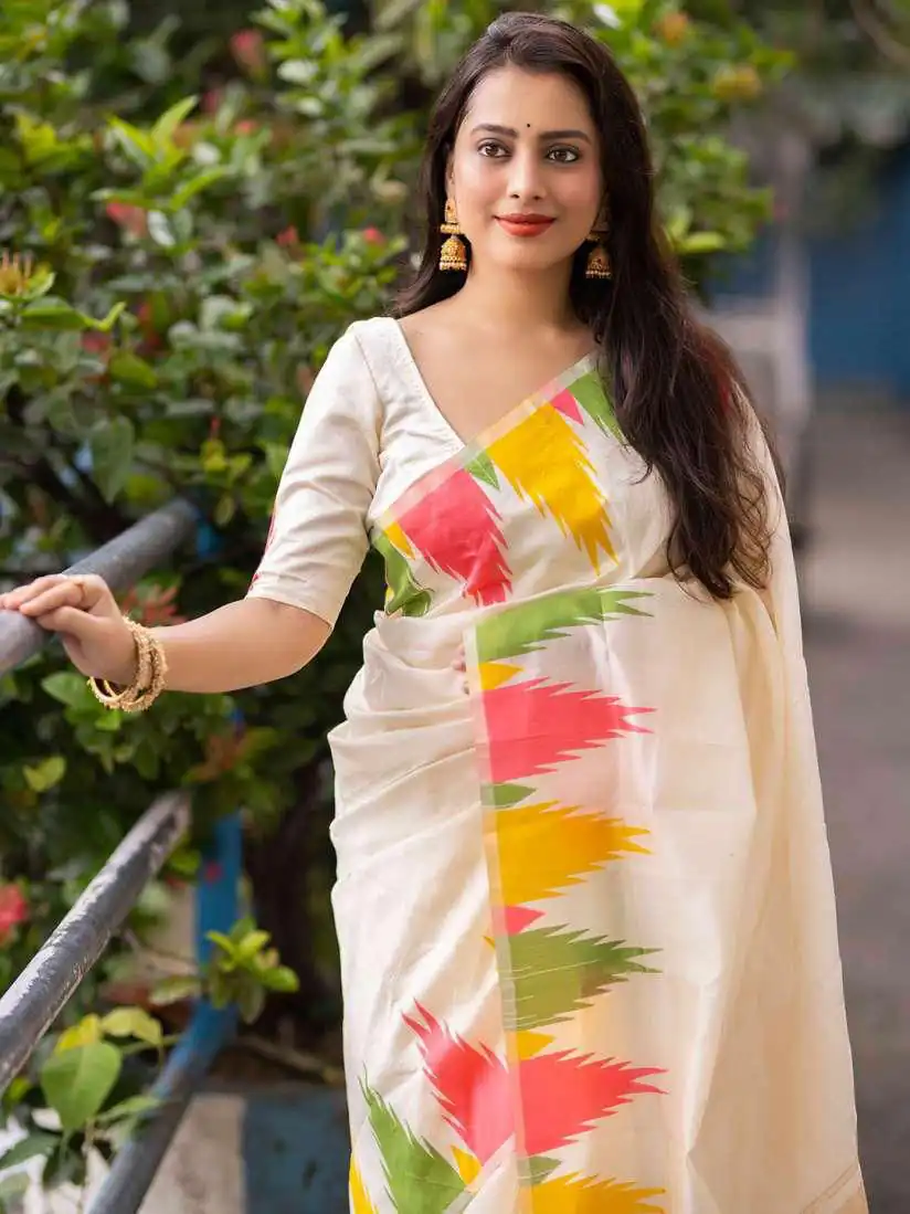 White Soft Lichi Silk Lace Border Work Saree | Sarees, Bollywood Sarees, Creative Sarees, Designer Sarees, Embroidered Sarees, Ethnic Saree, Modern Digital sarees, Party Wear Sarees