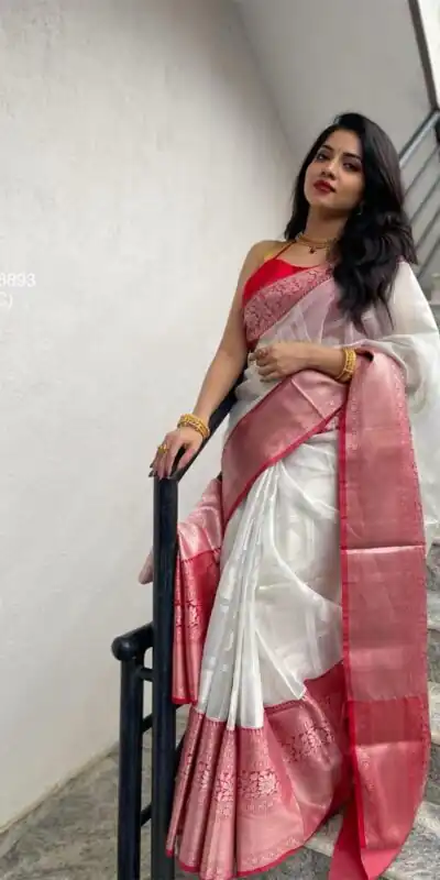 White Soft Lichi Silk Lace Work Lace Border Saree | Sarees, Bollywood Sarees, Creative Sarees, Designer Sarees, Embroidered Sarees, Ethnic Saree, Modern Digital sarees, Party Wear Sarees