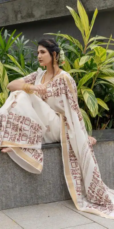 White Soft Linen Cotton With Digital Print Saree | Sarees, Bollywood Sarees, Creative Sarees, Designer Sarees, Embroidered Sarees, Ethnic Saree, Modern Digital sarees, Party Wear Sarees