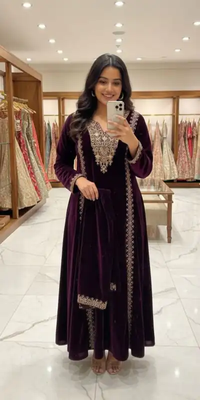Wine 9000 Velvet Cut Work Embroidery Salwar Suit | Jump Suits, Salwar suit, Casual Suits, Creative suits, Designer Suits, Palazzo Suits, Party Wear Suits, Patiala Suits, Straight Suits