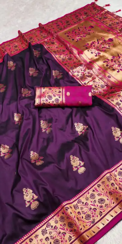 Wine Banarasi Silk Lace Work Zari Work Saree | Sarees, Bollywood Sarees, Creative Sarees, Designer Sarees, Embroidered Sarees, Ethnic Saree, Modern Digital sarees, Party Wear Sarees