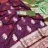 Wine Banarasi Silk Zari Lace Work All Over Saree | Sarees, Bollywood Sarees, Creative Sarees, Designer Sarees, Embroidered Sarees, Ethnic Saree, Modern Digital sarees, Party Wear Sarees