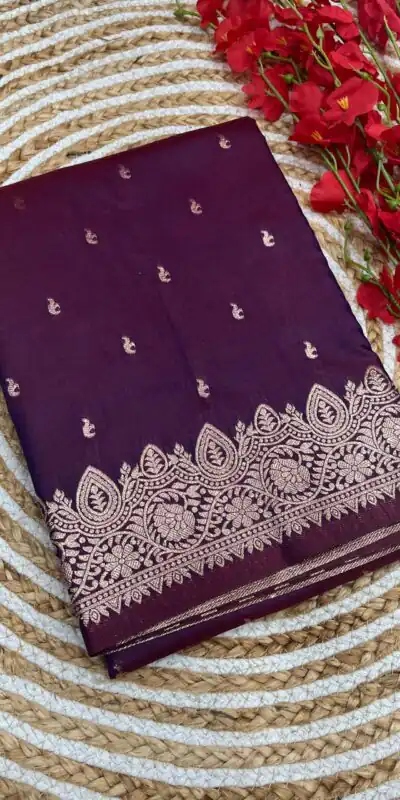 Wine Banarasi Silk Zari Weaving Pallu Saree | Sarees, Bollywood Sarees, Creative Sarees, Designer Sarees, Embroidered Sarees, Ethnic Saree, Modern Digital sarees, Party Wear Sarees