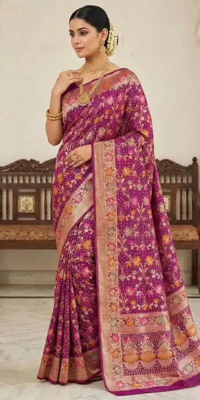 Wine Banarasi Silk Zari Work All Over Saree | Sarees, Bollywood Sarees, Creative Sarees, Designer Sarees, Embroidered Sarees, Ethnic Saree, Modern Digital sarees, Party Wear Sarees