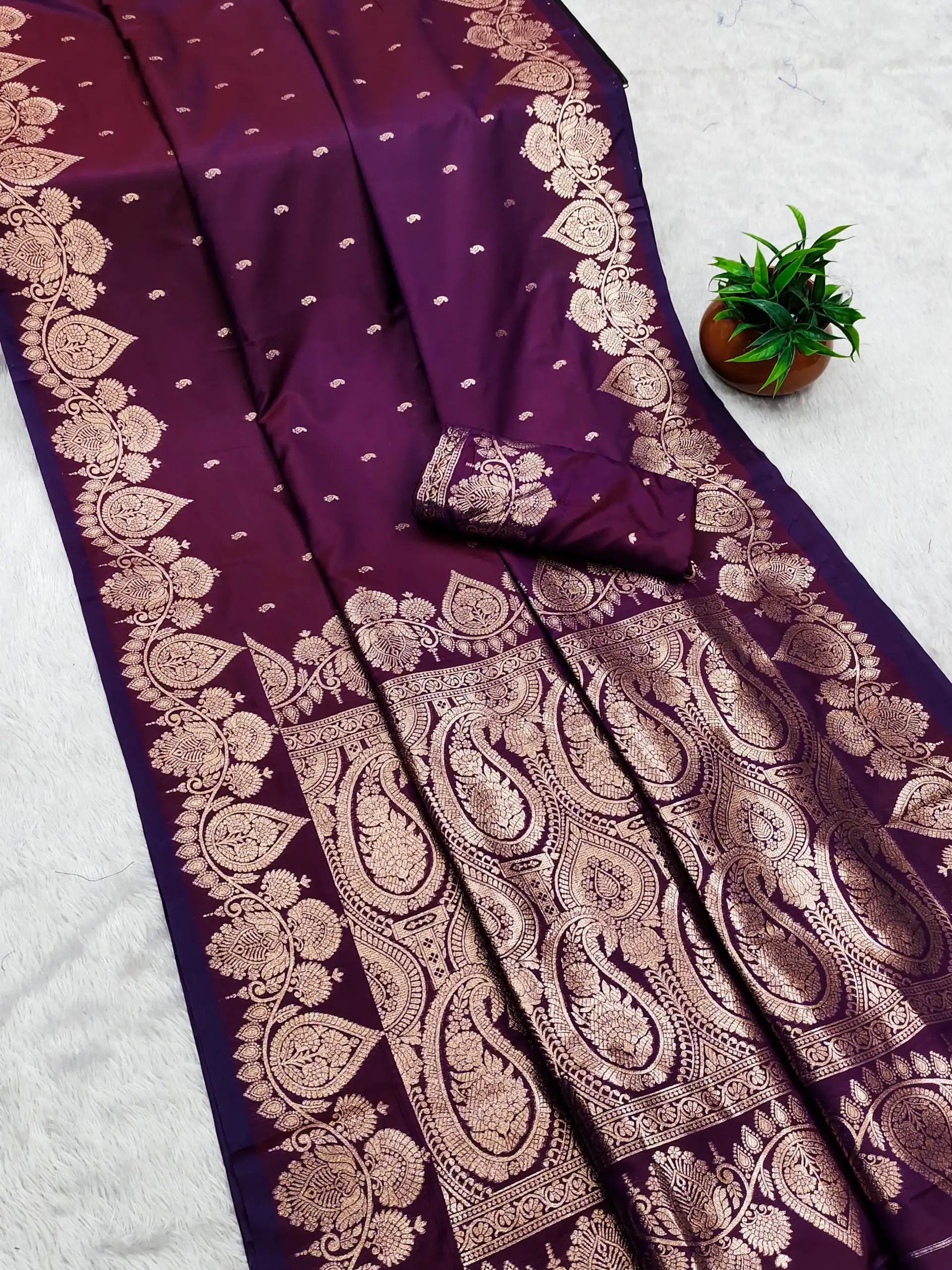 Wine Banarasi Silk Zari Work Saree | Sarees, Bollywood Sarees, Creative Sarees, Designer Sarees, Embroidered Sarees, Ethnic Saree, Modern Digital sarees, Party Wear Sarees