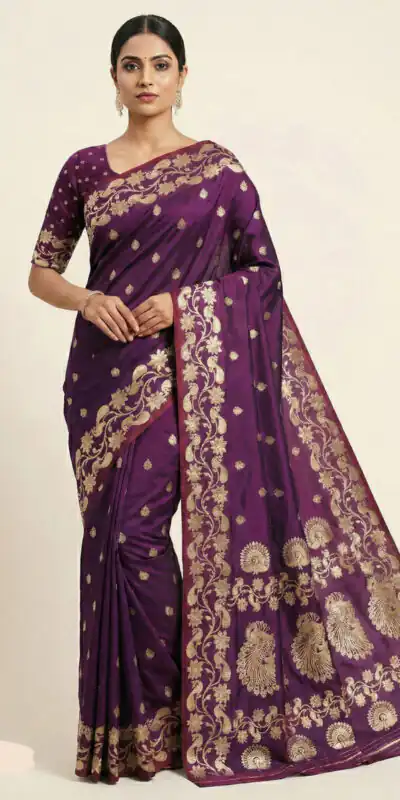 Wine Banarasi Soft Zari Lace Work Saree | Sarees, Bollywood Sarees, Creative Sarees, Designer Sarees, Embroidered Sarees, Ethnic Saree, Modern Digital sarees, Party Wear Sarees