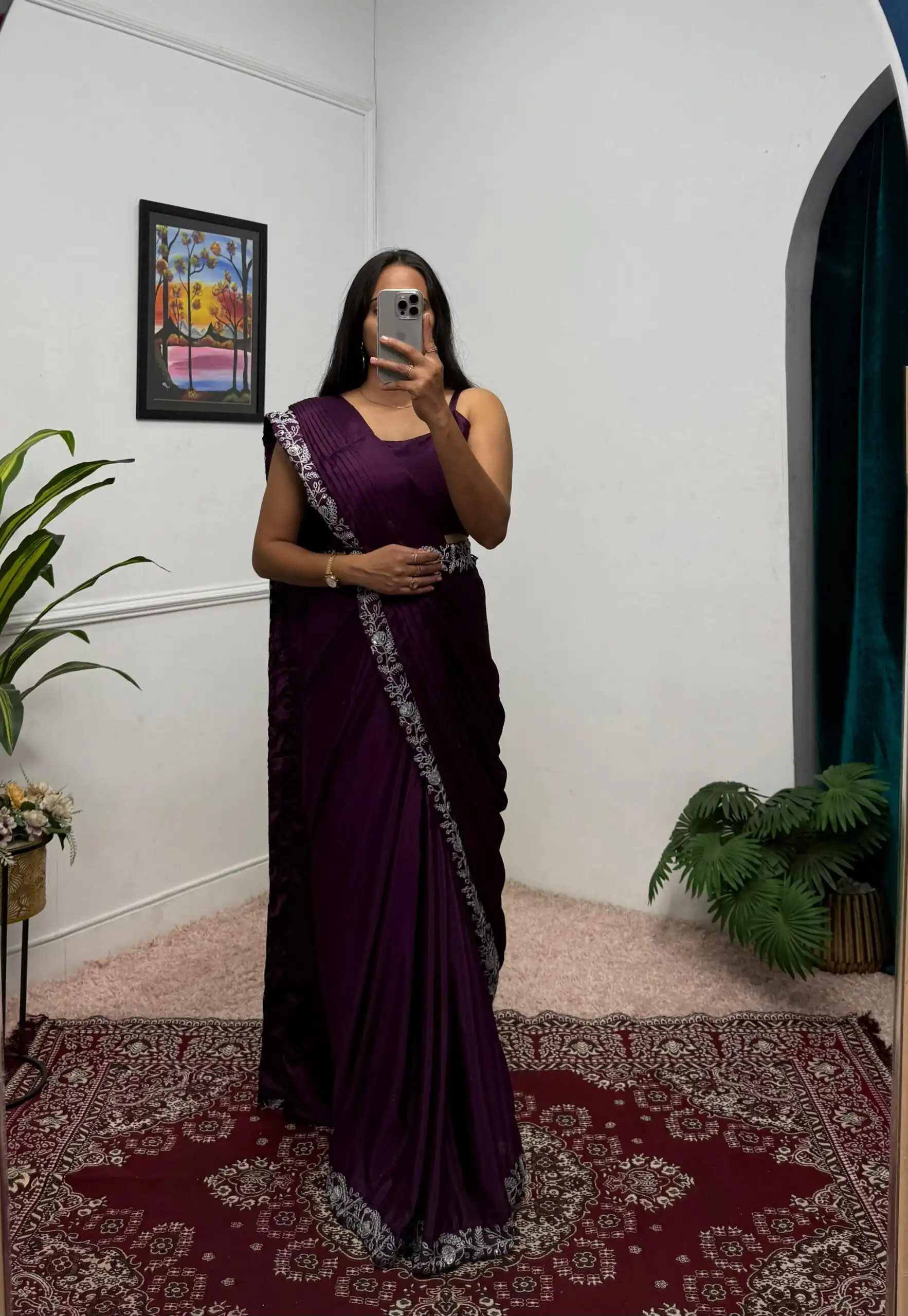 Wine Chinon Embroidery Lace Work Saree | Sarees, Bollywood Sarees, Creative Sarees, Designer Sarees, Embroidered Sarees, Ethnic Saree, Modern Digital sarees, Party Wear Sarees